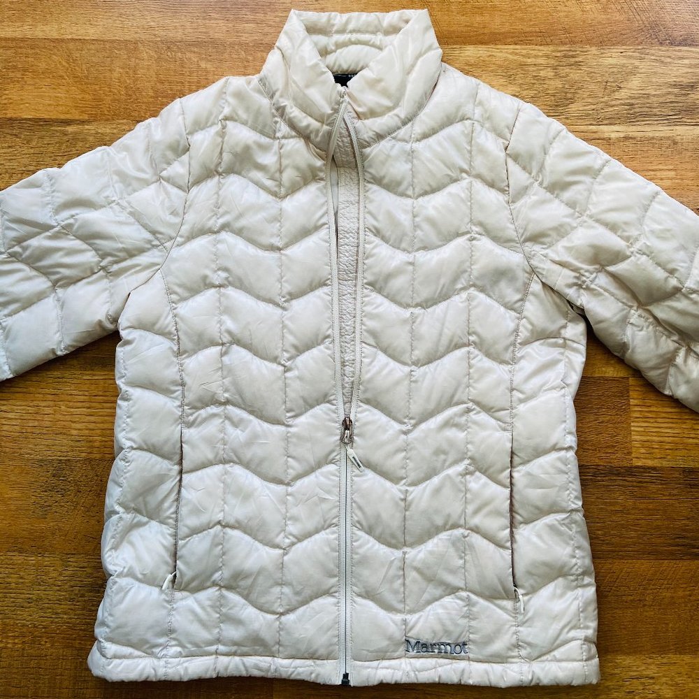 Marmot 800 Fill Down Puffer Coat (Cream)